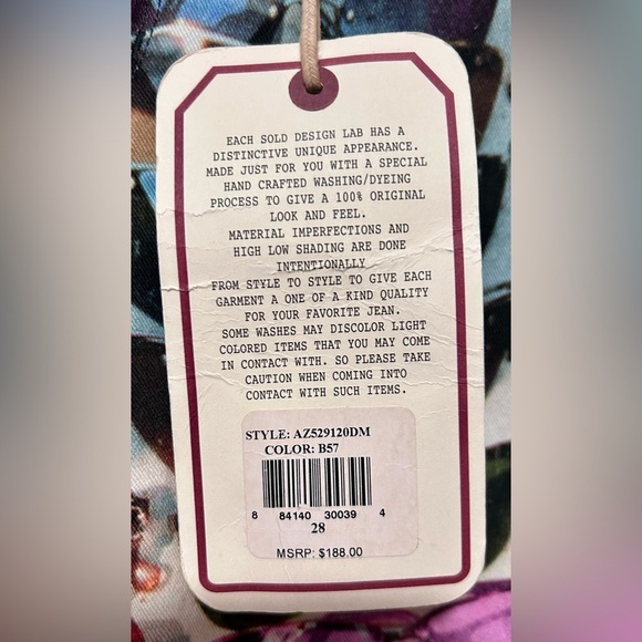 New SOLD DESIGN LAB Eye Glass Print Super Skinny Jeans, Size 28 - Picture 4 of 9